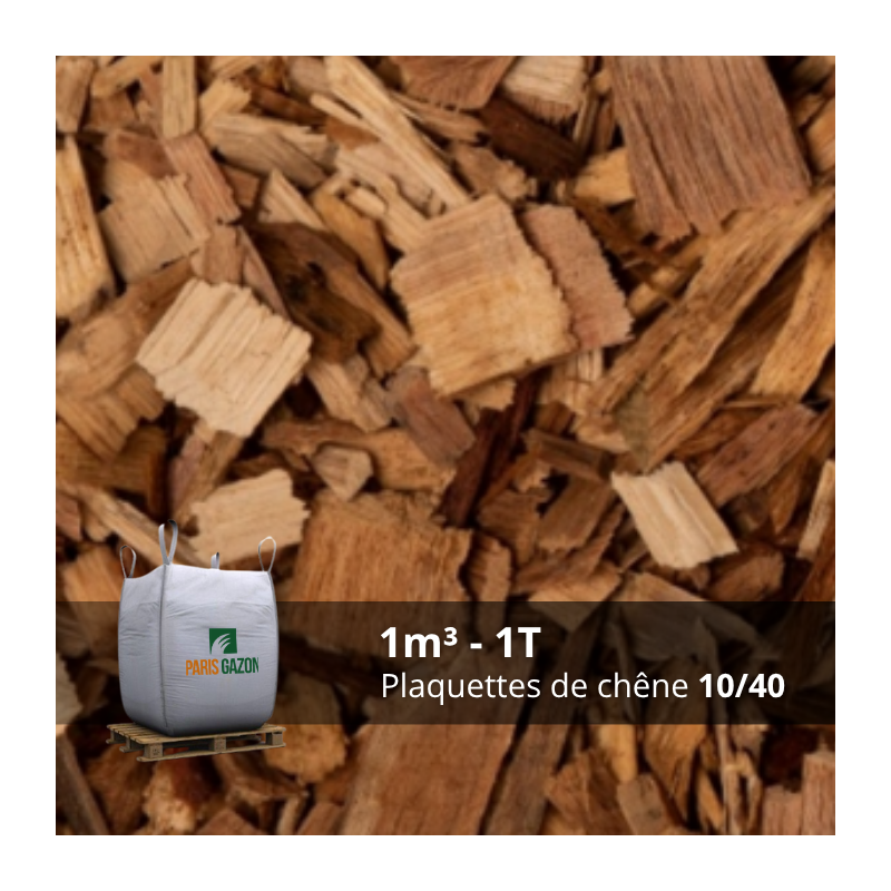 Plaquettes de chêne écorcées 10/40 mm